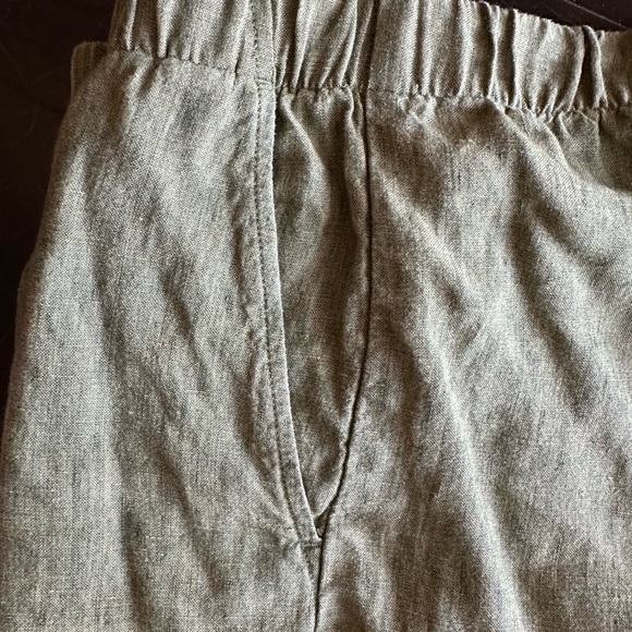 EILEEN FISHER Olive Green Classic LINEN Bermuda Shorts 8” Inseam “XL” - Picture 15 of 16